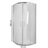 Invena Vitoria kabina kabina natryskowa półokrągła 90x90 chrom szkło transparentne