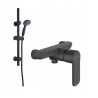 Zestaw Prysznicowy Invena Dark z Czarną Baterią oraz drążkiem