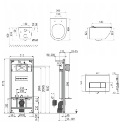 Zestaw WC Stelaż Komfort Miska Lavita Sofi 5w1 przycisk Alcaplast biały