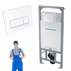 Zestaw WC Stelaż Komfort Miska Lavita Sofi 5w1 przycisk Alcaplast biały