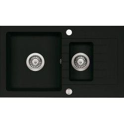 Deante Zorba Zlewozmywak granitowy 1.5-komorowy z ociekaczem nero