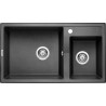 Deante zlewozmywak granitowy Eridan 2-komorowy, grafitowy metalik, bez ociekacza 88x50 cm
