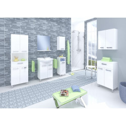 Astor Zestaw łazienkowy Lupo 50 cm biała szafka + umywalka ceramiczna, łatwy montaż