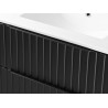 Wiszący zestaw szafka z umywalką 60 cm Astor AMY czarny ryflowany, nowoczesny design, czarne uchwyty