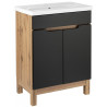 Astor Alma 60 cm Zestaw szafka z umywalką Astor Alma 60 cm czarny wotan drzwiczki
