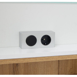 Lustrzana Szafka Astor Nelle 60 cm, LED & Gniazdko, drewno