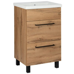 Zestaw szafka z umywalką Astor SOL WOTAN 50 cm szuflady czarne uchwyty