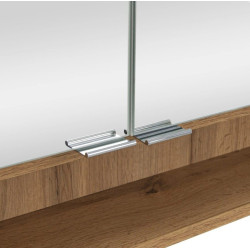 Lustrzana Szafka Astor Nelle 60 cm, LED & Gniazdko, drewno