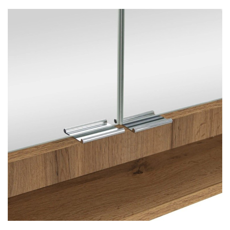 Lustrzana Szafka Astor Nelle 60 cm, LED & Gniazdko, drewno