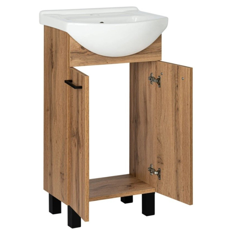 Zestaw szafka z umywalką Astor LUPO WOTAN 50 cm drzwiczki czarne uchwyty