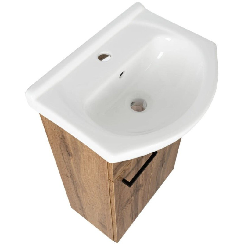 Zestaw szafka z umywalką Astor LUPO WOTAN 50 cm drzwiczki czarne uchwyty