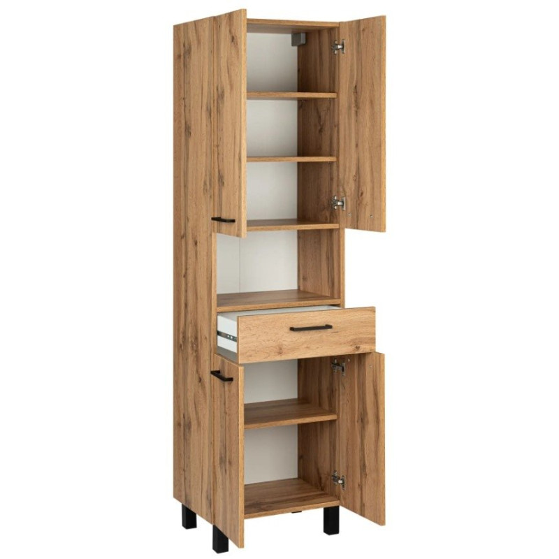 Słupek Łazienkowy ASTOR LUPO wotan 50cm z Drzwiami, Szufladą i Półkami