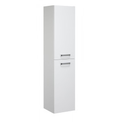 Astor TOSCANIA 30 Biały Słupek Łazienkowy Podwieszany z Lakierowanym Frontem i Cichym Domykiem, 3 Półki, 130cm