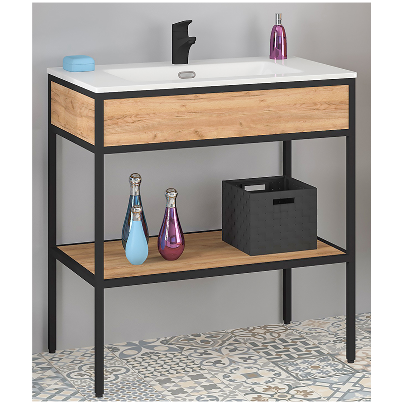 Astor Szafka z umywalkę ceramiczną MODUS 80 cm LOFT