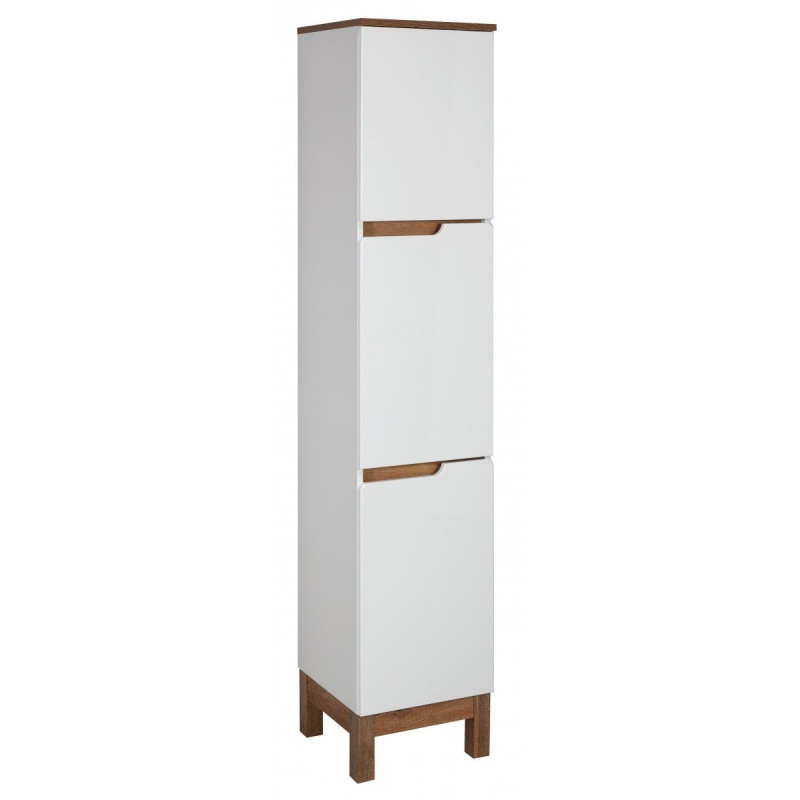 Astor Słupek łazienkowy SPEK 35 cm, biały/dąb country, MDF/cichy domyk