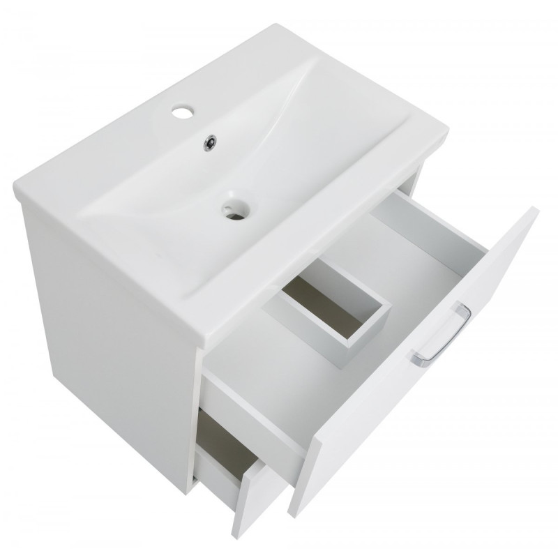 Astor Szafka podwieszana z umywalką TOSCANIA SLIM 60 cm biała