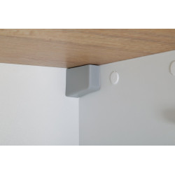 Astor Słupek łazienkowy SPEK 35 cm, biały/dąb country, MDF/cichy domyk