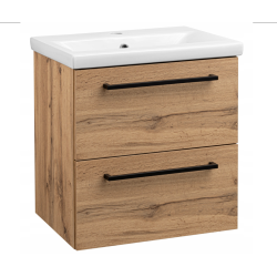 Zestaw łazienkowy ASTOR szafka wisząca z umywalką ASTER 50cm dąb wotan