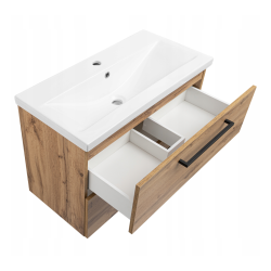 Zestaw łazienkowy ASTOR szafka wisząca z umywalką ASTER 80cm dąb wotan