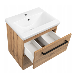 Zestaw łazienkowy ASTOR szafka wisząca z umywalką ASTER 50cm dąb wotan