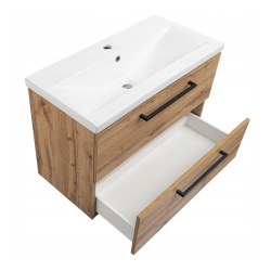 Zestaw łazienkowy ASTOR szafka wisząca z umywalką ASTER 80cm dąb wotan