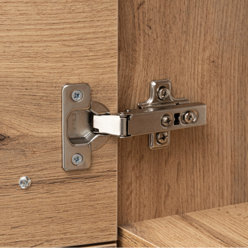 ASTOR Słupek meblowy łazienkowy wiszący ASTER 30cm dąb wotan czarne uchwyty