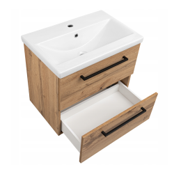 Zestaw łazienkowy ASTOR szafka wisząca z umywalką ASTER 60cm dąb wotan
