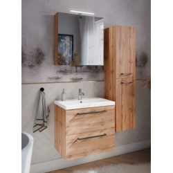 Zestaw łazienkowy ASTOR szafka wisząca z umywalką ASTER 60cm dąb wotan