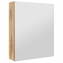 ASTOR szafka lustrzana wisząca IDA 50cm dąb wotan szklane półki