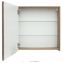 ASTOR szafka lustrzana wisząca IDA 60cm dąb wotan szklane półki