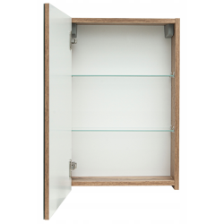 ASTOR szafka lustrzana wisząca IDA 40cm dąb wotan szklane półki