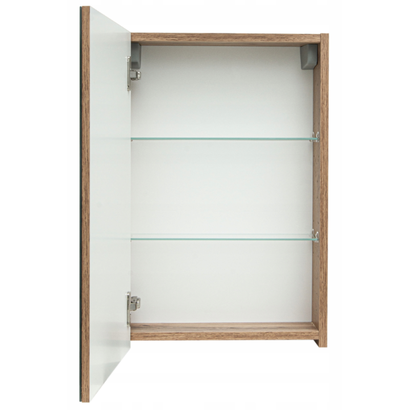 ASTOR szafka lustrzana wisząca IDA 40cm dąb wotan szklane półki