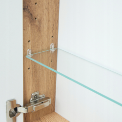 ASTOR szafka lustrzana wisząca IDA 50cm dąb wotan szklane półki