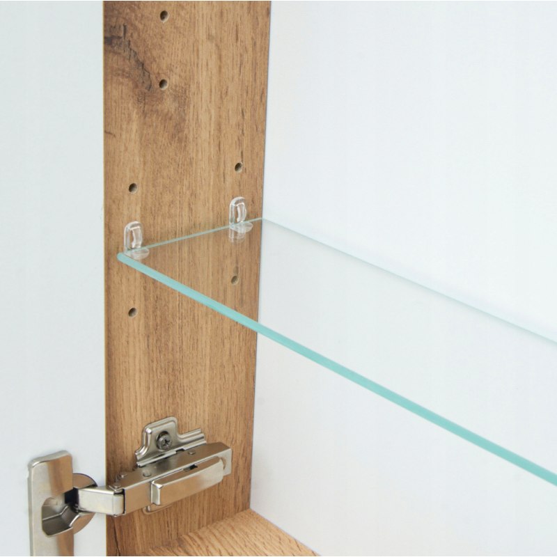 ASTOR szafka lustrzana wisząca IDA 40cm dąb wotan szklane półki