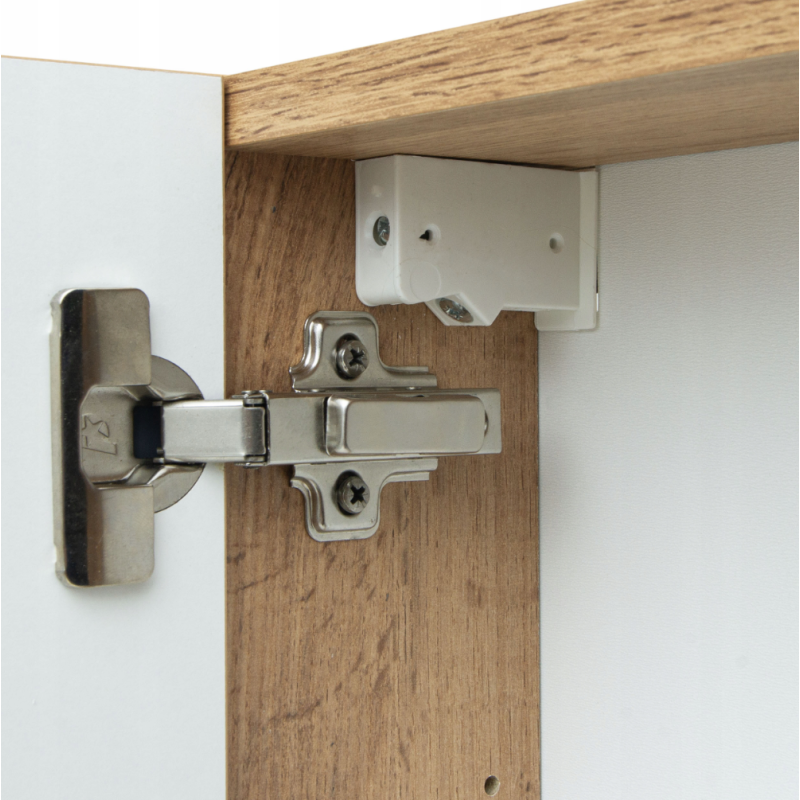 ASTOR szafka lustrzana wisząca IDA 80cm dąb wotan szklane półki