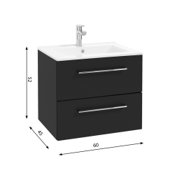 Szafka łazienkowa z umywalką defra DESPACITO 60 cm czarny mat