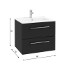Szafka łazienkowa z umywalką defra DESPACITO 60 cm czarny mat