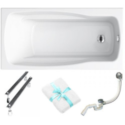 Cersanit wanna prostokątna Lana 140x70 z syfonem i nóżkami