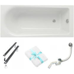 Cersanit wanna prostokątna Flavia 160x70 z syfonem i nóżkami