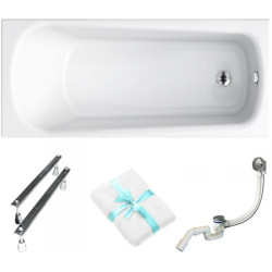 Cersanit wanna prostokątna Nao 160x70 z syfonem i nóżkami