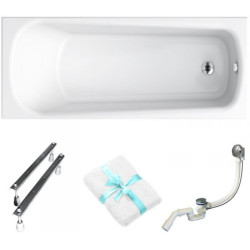 Cersanit wanna prostokątna Nao 170x70 z syfonem i nóżkami