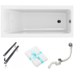 Cersanit wanna prostokątna Crea Slim 170x75 z syfonem i nóżkami