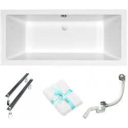 Cersanit wanna prostokątna Intro 170x75 z syfonem i nóżkami