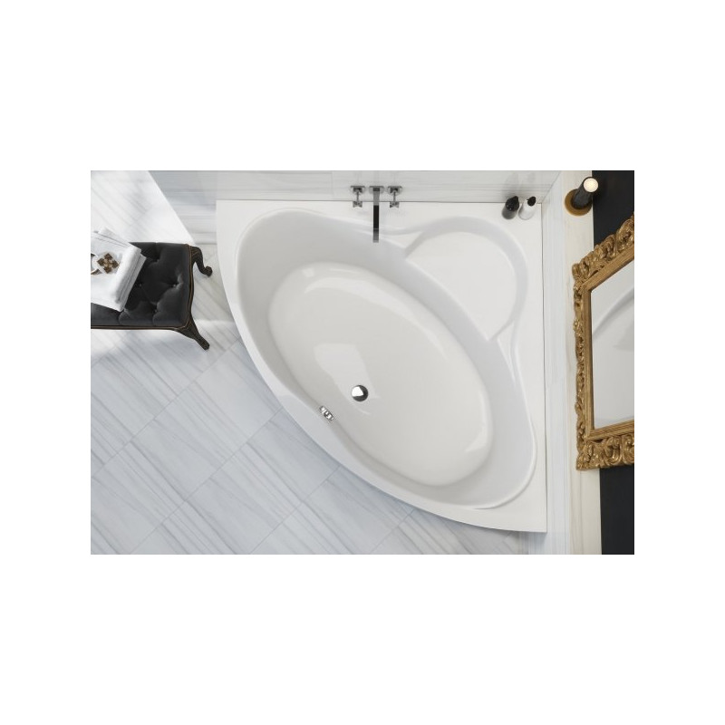 Cersanit wanna asymetryczna Venus 140x140 z syfonem i nóżkami