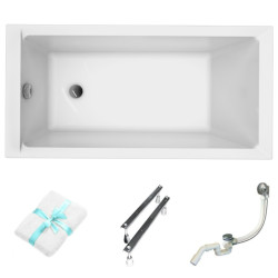 Cersanit Wanna Prostokątna Balinea 170X70 z syfonem i nóżkami