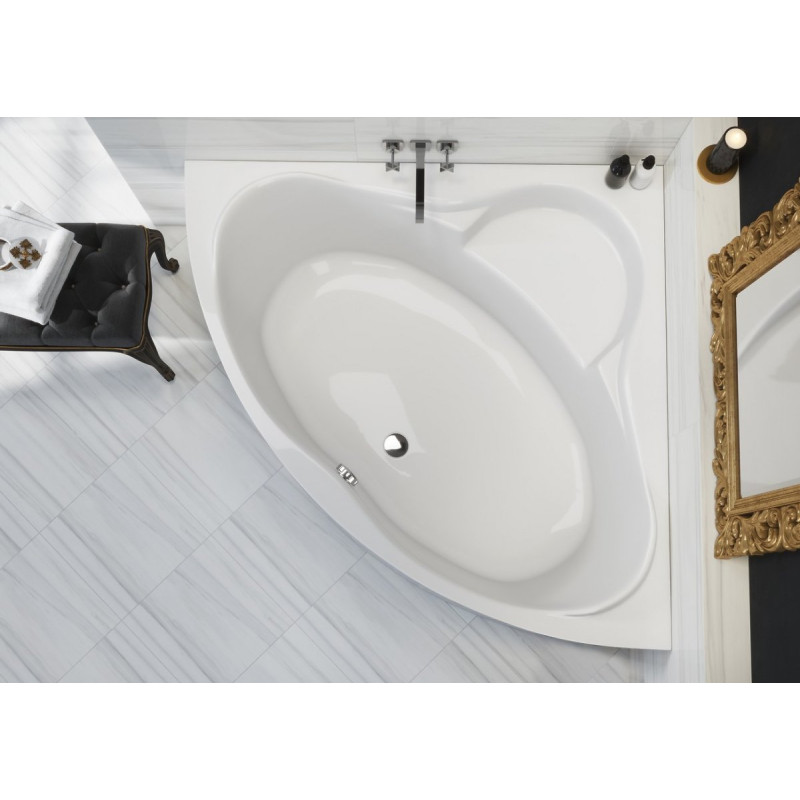 Cersanit wanna symetryczna Venus 140x140 z białą obudową, syfonem i nóżkami