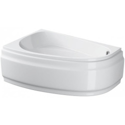 Cersanit wanna asymetryczna Joanna 150x95 prawa z białą obudową, syfonem i nóżkami