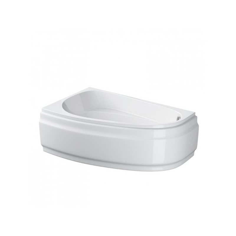 Cersanit wanna asymetryczna Joanna 160x95 lewa z białą obudową, syfonem i nóżkami