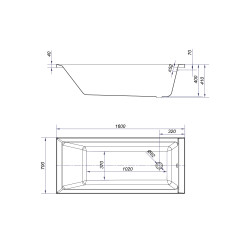 Cersanit Wanna Prostokątna Balinea 160X70 z białą obudową, syfonem i nóżkami