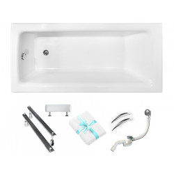 Besco wanna prostokątna Talia Premium 160x75 z syfonem i nóżkami
